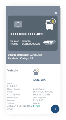 app tela veículo selecionado