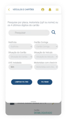 App tela filtro